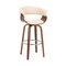 Armen Living Julyssa 26" Counter Height Swivel Cream Faux Leather and Walnut Wood Bar Stool LCJSBAWACR26 - alternate 1